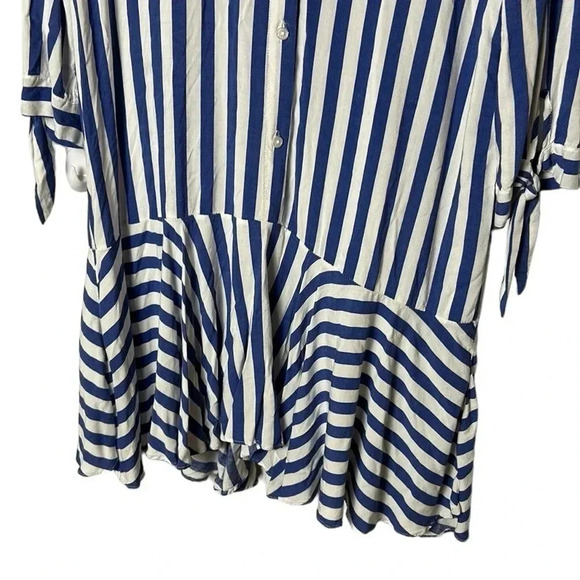 ONE CLOTHING. Dress,striped,drop waist,frill,peplum,bow,coastal,fun,EC - Picture 7 of 10